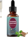 Thyroid Support Liquid Drops with Iodine, Selenium, Zinc, L-Tyrosine & Ashwagandha – 120mL (4 fl. oz.) for Hormone Balance, Energy & Metabolism Support
