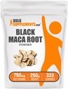 BulkSupplementments.com Black Maca Powder - Black Maca Root Supplement, Bylinné doplnky pre mužov a ženy - Vegan, bez lepidla, 750mg na slúbenie, 250g (8,8 oz) (Súbor 1)