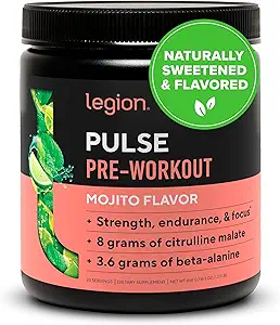 LEGION Pulse pred tréningom - Všetky prírodné oxidu dusnatého preworkout nápoj na zvýšenie energie, Kreatín bez, prirodzene sladené, Beta Alanyne, Citrulín, Alpha GPC (Mojito)