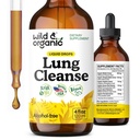 Wild & Organic Lung Cleanse Detox Tinture - Mullein kvapky pre Pľúca - Bylinné Mullein Extract Supplement - Vegan, alkohol-free kvapky - 4 fl oz