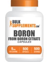 BulkSupplements.com Boron Citrate Capsules - Boron Supplement for Men & Women, Mineral Supplement - Gluten Free, 1 Capsule per Serving (5mg), 500 Count (Pack of 1)