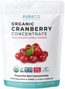 USDA Organic Cranberry Concentrat (50:1) Powder - 500mg is Equivalent to 25 000mg Fresh Brusnice - for Obličky Cleans & UTI Support Vitamíny - Ženy - Supplement - 100 Servings - No Pills