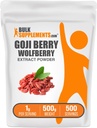BulkSupplementments.com Wolfberry extrakt prášok - Goji Berries Supplement, Fruit Powder - Vegan & Gluten Free, 1g per Serving, 500g (1,1 lbs) (Pack of 1)