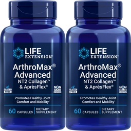 Life Extension ArthroMax Advanced with NT2 Collagen & ApresFlex, 60 Capsules (Pack of 2)