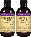 Medové záhrady Staršie plody Sirup s triedou A Raw Honey, Propolis, Organic ACV & Elderberries 