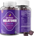 Melatonín Gummies 3mg 5mg 1mg - Zdravý pokojný cyklus Podpora s 5HTP, L-Theanine, citrónový balm, harmanček, mučenka Kvet, Vitamín D3 pre imunitnú podporu - Nízky cukor, Želatína zadarmo, Vegan - 60 Počet