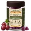 Night Gummies – Melatonin-Free, Reishi, Ashwagandha, Valerian, Magnesium, Resveratrol & Relaxing Botanicals – Supports Evening Calm, Sleep and Relaxation – Grape Flavor, 60 Gummies