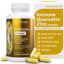 Immune-fxTM Advanced Levised Zinok Ionophore Immuno Support & Allergy Health Supplement, Quercetin 500 mg, Antioxidant Vitamín C, D3, K2 MK7, podporuje DNA, srdce, pľúca, Sinus Health, 60 Vegan Kapsule