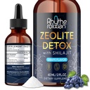 Rhytherolixian Zeolite Detox | Heavy Metal Detox & Shilajit Mineral | Fulvic Humic Acid | Grape Flavor | Vegan Liquid Drops Supplement (2 fl oz)