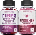 Atlantis Nutrition Sugar Free Prebiotic Fiber Gummies for Adults 2-Pack (120 Gummies) + Magnézium Gummies - 770 MG Magnézium Citrát 60 Gummies