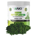 AKI Marine Phytoplankton Powder - Zdroj Raw Omega-3 EPA Micro Algae Nannochloropsis - Rastlinné bielkoviny, Vitamíny pre celkovú wellness - Kompletný proteínový zdroj, Vegan & GMO Free (2oz/57g)