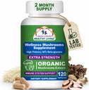 Cancer Sciences Organic Mushrom Supplement Kapsule - 1500mg Non-GMO Wellness Mushrom Complex 40% Beta-Glucans - Turkey Tail, Reishi, Cordyceps, Chaga Extract od Brain & Immune Support 120 Kapsule