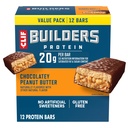 KLIF BUILDERS Proteínové tyčinky - Čokoládové arašidové maslo Chuť - 20g Plant Based Protein - Gluten Free - Non-GMO - Low Glycemic - Žiadne umelé sladidlá - Value Pack, 2.4 oz. (12 Počet)
