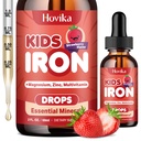 Tekuté železité doplnky pre deti a ženy - s horčíkom, zinkom a deťmi Multivitamínové kvapky železa - Imunitná podpora, Blood Builder & Energy Support for Iron Deficiency, Anémia, Vegan 2 Fl Oz