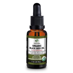 Organické Black Seed Oil - USDA Certified Cold Pressed Glass Bottle Over 1,5% Thymochinón 3X sila Turkey Black Cumin Nigella Sativa non-GMO 100% Pure Blackseed Oil (1oz Sklenená kvapkadlo Fľaša)