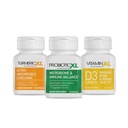 TrioXL - 3 Výkonné doplnky, ktoré podporujú silný imunitný systém, zahŕňa TumericXL, vitamínXL D3 a probiotikáXL, glukát bez imunitného posilňovača, 3-30 počet