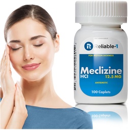 Spoľahlivý 1 Laboratóriá Meclizine HCL 12,5 mg Caplets - Prevent Nauzea, vracanie a závraty spôsobené pohybovou chorobou (100 Caplets, 1 fľaša)