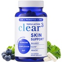Clear Skin Supplement with Zinc, DIM & Probiotics | 3-in-1 Hormone, Gut & Complexion Support | Triple Action Hyaluronic Acid, Niaciminide & Vitamins for Skin Balance, Glow & Health Support | 120 Ct