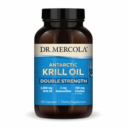 Dr. Mercola Antarktída Krill Oil Double Strength - 2,000 mg - Omega-3 Supplement with EPA & DHA - Supports Brain, Heart, Joint & Immune Health - GMO-free & Gluten-free - 90 Capsules (30 Servings)