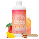 SkinnyFit - Liquid Collagen, Tropical Mango (24 Servings) - Multi Collagen Peptides - D-Biotin, Hyaluronic Acid, Vitamin C - Non GMO, Gluten Free - Dairy & Sugar Free - Body & Skin Care - 12.2 fl oz