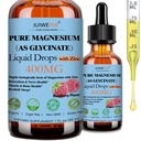 Pure Magnesium Glycinate 400mg Liquid Drops, High Absorption Chelated Calm Magnesium with Zinc for Sleep Relaxation Muscle Bone Nerve & Brain Health, Non GMO, Vegan for Women Men & Kids