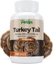 Parker Naturals Turkey chvostové huby Kapsule - Organické huby Supplement od Immune System Health Support - 1000 mg Premium Mushroom Supplements - 240 Kapsule