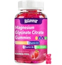 Magnesium glycinate 400mg Gummies ，High Absorption Magnesium Glycinate- Sugar Free Vegan Gummies for Adults with Vitamin D3, Zinc - Sleep, Stress ，Bone & Memory Support - 60 Count Raspberry