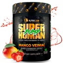 ALPHA LION Superhuman Pump Pre Cvičenie prášok, Nootropný kofeín a STIM Free Preworkout Supplement, Oxid dusnatý Posilňovač, Muscle Gainer, Energy & Focus (42 Slúži, Mango Veiniac Flavor)