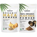 Earth Circle Organics Black Maca Peruvian Root Powder and Yellow Maca Root Powder Bundle - Energizing Superfoods for Vitality, Stamina & Nutrient Support - 1 Pound Each, Vegan and Sustainably Sourced