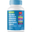 Viteey Sea Moss Capsules with Black Seed Oil – Irish Sea Moss Supplement with Bladderwrack, Burdock Root & Ashwagandha – Immune & Mineral Support - 60 Capsules