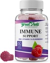 Greenfield Nutrition Halal Immune Support Staršie Gummy pre dospelých - Podporuje váš imunitný systém Prirodzene s Halal Zinok a vitamín C Gummy - 60 Delicious Mixed Berry Gummies Halal Vitamíny