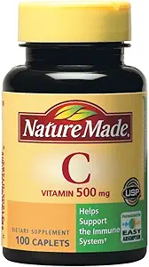 Prírodný vitamín C 500 mg Caplets, pre imunitnú podporu, bezlepok 100 počet (pack of 3)