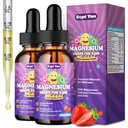 Magnesium Glycinate Liquid for Kids – Liquid Magnesium Glycinate with Zinc, Chamomile, Vitamin B12, B6, D3 – Calm Drops for Sleep, Relaxation, Calm & Focus –Strawberry Flavor, 4 Fl Oz