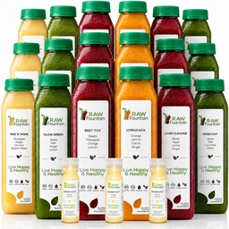 3 Denná šťava očistiť od Raw fontány, Všetky prírodné Raw Detox očistiť, Juicing pre telesný odpočinok, studené lisované šťavy rýchlo, skvelý spôsob, ako preskočiť zdravú stravu, 18 fliaš 12oz, 3 Zázvor Shots