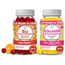 Lunakai vitamín B12 a kolagén Gummy Bundle - 3000 mcg Metylkobalamín vysoká absorpcia energie Gummy - Non-GMO Anti Aging Doplnky pre mužov a ženy - 30 dní