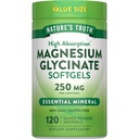 Nature's Truth Magnesium Glycinate 250mg | 120 Softgels | High Absorption | Non-GMO & Gluten Free Mineral Supplement