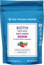 Vitamín Shoppe Biotin mäkké žuvačky pre vlasy, kožu a nechty - 5000mcg - zmiešané Berry (60 mäkké žuvačky)