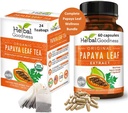 Papaya Leaf Extract Capsule a Papaya Leaf Tea Bundle - Kompletne podporovať Immune zdravie a tráviace wellness