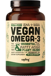 Vegan Omega 3 doplnok - Plant Based DHA & EPA Mastné kyseliny - karagén bez, Alternatíva k rybiemu oleju, podporuje srdce, mozog, Spoločné zdravie - Udržateľne Zdroj Algae, Rybí olej bez - 180 Softgels