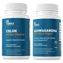 Dr. Tobias Colon 14 Day Cleans a Ashwagandha kapsule, Colon Cleanse Detox a upokojujúce adaptogén, podporuje energiu a imunitné zdravie, non-GMO