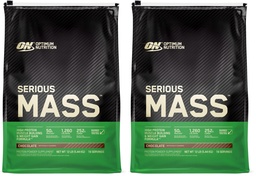 Optimum Nutrition Serious Mass, Weight Gainer Protein Powder, Mass Gainer, Vitamin C and Zinc for Immune Support, Creatine, Chocolate, 12 Pound (Packaging May Vary) (Pack of 2)