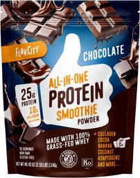FlavCity Grass Fed Srvátka Čokoládový Proteín Prášok - 25g Proteín & 10g Kolagén - Vyrobené s organickým kakaom, Banány a kokosové mlieko - bezlepok a bez pridaných cukrov (20 porcií)