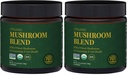 Global Healing Organic Mushroom Powder Supplement Blend 9.5 Ounces - Cordyceps, Chaga, Reishi, Turkey Tail Mushroom for Immune and Gut Health - Nootropic Focus Supplement Superfood (Pack of 2)