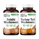 Wild & Organic Reishi 180 Capsules & Turkey Tail 180 Capsules