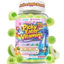 NEVISS Toddlers 2-3 & Kids 4+ Picky Eater Vitamins with Iron, for Minors Aged 2-17, Children Teens Multiviamin Supergreen Filled Gummies, Methylated B6, B9,B12, Fruits + Veggies + Mushroom, Sugar Free