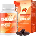 Omega-7 Sea Buckthorn Oil - s Omega-3 EPA/DHA rybí olej, Cinnamomum, senovka grécka, ALA, zelený čaj, Cayenne Pepper, Turmerica, Resveratrol, Black Pepper - bezlepkové, 60 Softgels