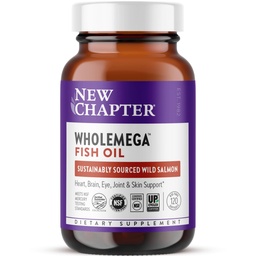 Nová kapitola Wholemega Fish Oil Supplement - 2000mg per Serving, klinicky preukázaný Wild Aljašský lososí olej s Omega-3 + vitamín D3 + astaxantín, 120 Softgels
