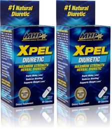 Maximum Human Performance Xpel Maximum Strength Diuretic Water Pills, for Water Retention Relief, Weight Loss Support, with Vitamin B-6 Potassium Dandelion Root, 80 Capsules, (Pack of 2)