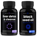 NutraChamps Pečeň čistí Detox a Black Seed olej Kapsule