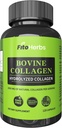 Vegan Bovine Collagen Kapsule - Silné Doplnky pre mužov a ženy - Hydrolyzed Bovine Collagen Peptidy Supplement pre Joint, Nerve & Bone Support - Grass Fed, Non-GMO - 120 Kapsule